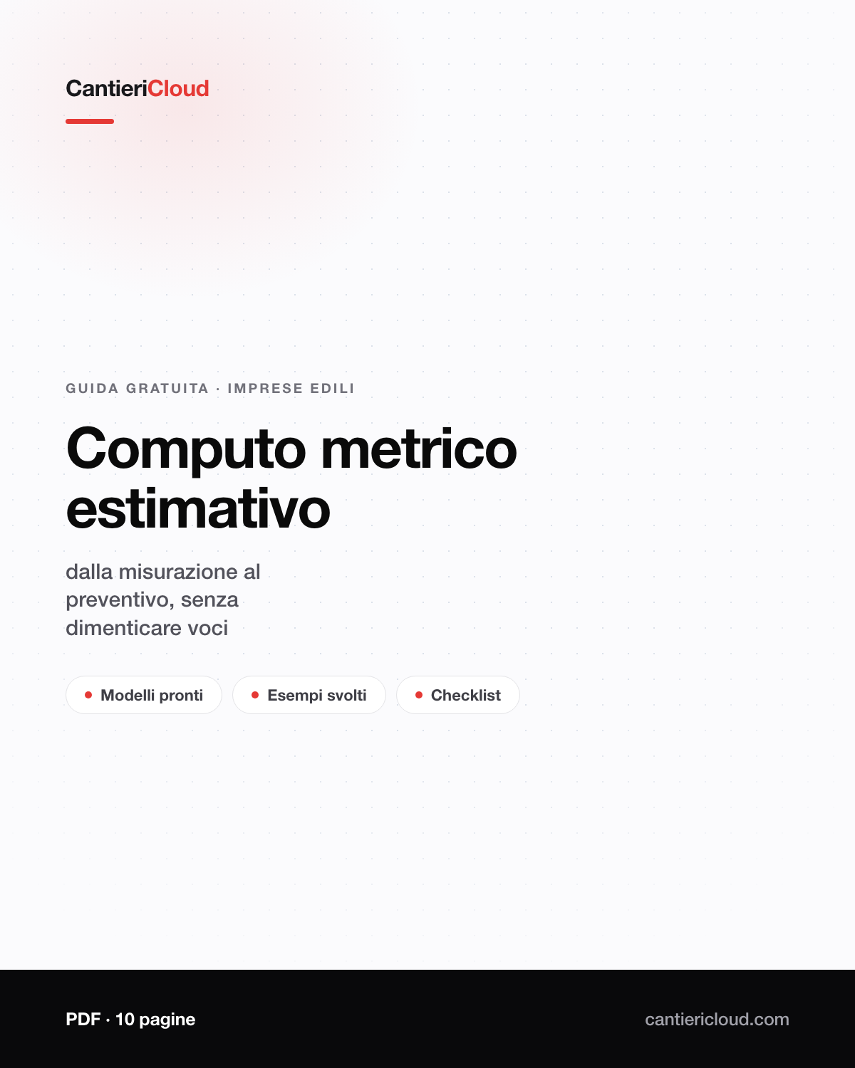 Copertina della guida: Computo metrico estimativo: dalla misurazione al preventivo, senza dimenticare voci